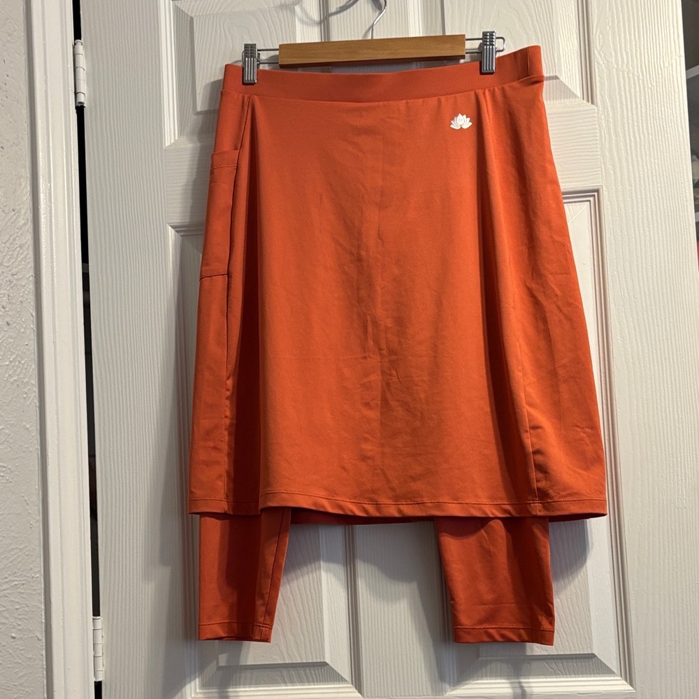 SNOGA Orange Women's Skirt with Leaf Logo